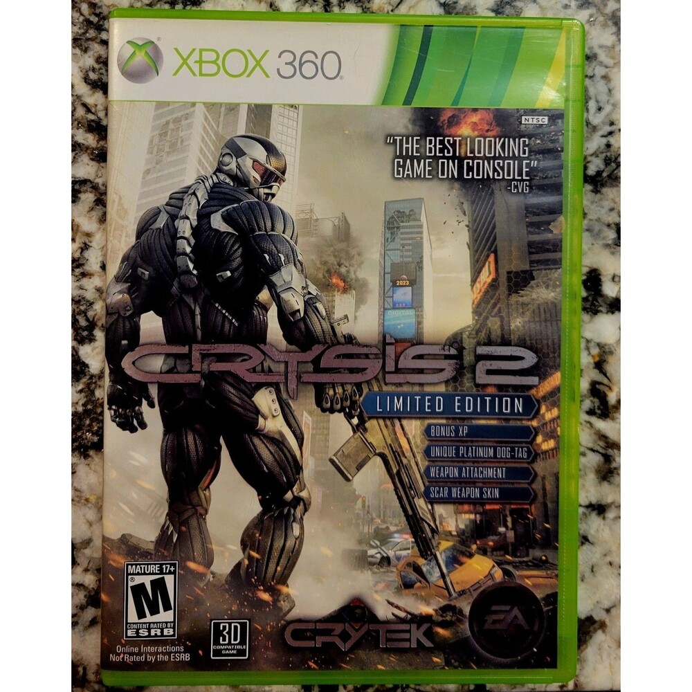 Microsoft Xbox 360: CRYSIS 2 - LIMITED EDITION, NO MANUAL/ TESTED/ FAST SHIPP